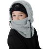 imageShy Velvet Ski Mask for Kids Winter Balaclava Warm Fleece Lined HatsGray