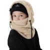 imageShy Velvet Ski Mask for Kids Winter Balaclava Warm Fleece Lined HatsPlush Beige