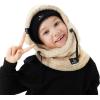 imageShy Velvet Ski Mask for Kids Winter Balaclava Warm Fleece Lined HatsPlush Beige