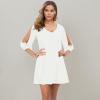 imageShy Velvet Womens Casual 34 Sleeve V Neck Shift Dress Chiffon Short Party DressWhite