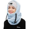 imageShy Velvet Balaclava WindResistant Winter Face MaskFleece Ski Mask for Men and WomenWarm Face Cover Hat Cap ScarfSky Blue