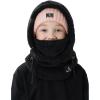 imageShy Velvet Ski Mask for Kids Winter Balaclava Warm Fleece Lined HatsBlack