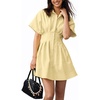 image:imageShy Velvet Womens Mini Shirt Dress Casual Button Down Short Sleeve Collared Summer DressesButter Yellow