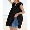 image:imageShy Velvet 2026 Summer Womens Boho Tunic Dress Oversized Flowy Cover Up Beach Vacation Dress with Scalloped Trim and PocketsBlack