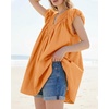 image:imageShy Velvet 2026 Summer Womens Boho Tunic Dress Oversized Flowy Cover Up Beach Vacation Dress with Scalloped Trim and PocketsCoral Orange