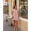 image:imageShy Velvet 2026 Summer Womens Boho Tunic Dress Oversized Flowy Cover Up Beach Vacation Dress with Scalloped Trim and PocketsMauve Pink