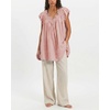 image:imageShy Velvet 2026 Summer Womens Boho Tunic Dress Oversized Flowy Cover Up Beach Vacation Dress with Scalloped Trim and PocketsMauve Pink