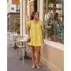 image:imageShy Velvet 2026 Summer Womens Boho Tunic Dress Oversized Flowy Cover Up Beach Vacation Dress with Scalloped Trim and PocketsSicilian Yellow
