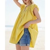 image:imageShy Velvet 2026 Summer Womens Boho Tunic Dress Oversized Flowy Cover Up Beach Vacation Dress with Scalloped Trim and PocketsSicilian Yellow