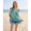 image:imageShy Velvet 2026 Summer Womens Boho Tunic Dress Oversized Flowy Cover Up Beach Vacation Dress with Scalloped Trim and PocketsTeal Blue