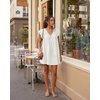 image:imageShy Velvet 2026 Summer Womens Boho Tunic Dress Oversized Flowy Cover Up Beach Vacation Dress with Scalloped Trim and PocketsWhite