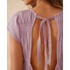 image:imageShy Velvet 2026 Womens Linen Blend Ruched Crop Tops Short Sleeve Tie Back Boho Summer TopsDusty Mauve