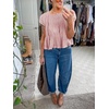 image:imageShy Velvet 2026 Womens Linen Blend Ruched Crop Tops Short Sleeve Tie Back Boho Summer TopsSage Green