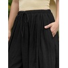 image:imageShy Velvet Women Linen Blend Pants Lightweight Drawstring Elastic Waist Boho Summer Beach Vacation Pants with PocketsBlack