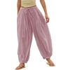 image:imageShy Velvet Women Linen Blend Pants Lightweight Drawstring Elastic Waist Boho Summer Beach Vacation Pants with PocketsDusty Mauve