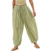 image:imageShy Velvet Women Linen Blend Pants Lightweight Drawstring Elastic Waist Boho Summer Beach Vacation Pants with PocketsSage Green