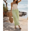 image:imageShy Velvet Women Linen Blend Pants Lightweight Drawstring Elastic Waist Boho Summer Beach Vacation Pants with PocketsSage Green