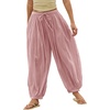 image:imageShy Velvet Women Linen Blend Pants Lightweight Drawstring Elastic Waist Boho Summer Beach Vacation Pants with PocketsSoft Pink