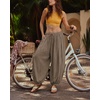 image:imageShy Velvet Women Linen Blend Pants Lightweight Drawstring Elastic Waist Boho Summer Beach Vacation Pants with PocketsTaupe