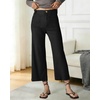 image:imageShy Velvet Womens Crop Wide Leg Pants High Waisted Stretchy Comfort Fabric Capri Pants for WomenBlack