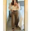 image:imageShy Velvet Womens Crop Wide Leg Pants High Waisted Stretchy Comfort Fabric Capri Pants for WomenBrown