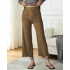 image:imageShy Velvet Womens Crop Wide Leg Pants High Waisted Stretchy Comfort Fabric Capri Pants for WomenBrown
