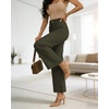 image:imageShy Velvet Womens Crop Wide Leg Pants High Waisted Stretchy Comfort Fabric Capri Pants for WomenDark Green