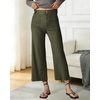 image:imageShy Velvet Womens Crop Wide Leg Pants High Waisted Stretchy Comfort Fabric Capri Pants for WomenDark Green
