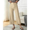 image:imageShy Velvet Womens Crop Wide Leg Pants High Waisted Stretchy Comfort Fabric Capri Pants for WomenKhaki