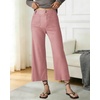 image:imageShy Velvet Womens Crop Wide Leg Pants High Waisted Stretchy Comfort Fabric Capri Pants for WomenPink