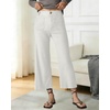 image:imageShy Velvet Womens Crop Wide Leg Pants High Waisted Stretchy Comfort Fabric Capri Pants for WomenWhite