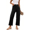 image:imageShy Velvet Womens Crop Wide Leg Pants High Waisted Stretchy Comfort Fabric Capri Pants for WomenBlack